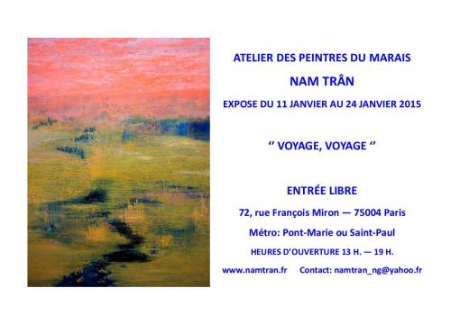 Exposition de peintures "Voyage, Voyage" de l'artiste peinte Nam Trân du du 11/01 au 24/01/2015